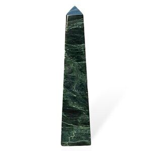 Nephrite Jade Green Crystal Point XL Tower Obelisk Polished Gemstone Point (G)